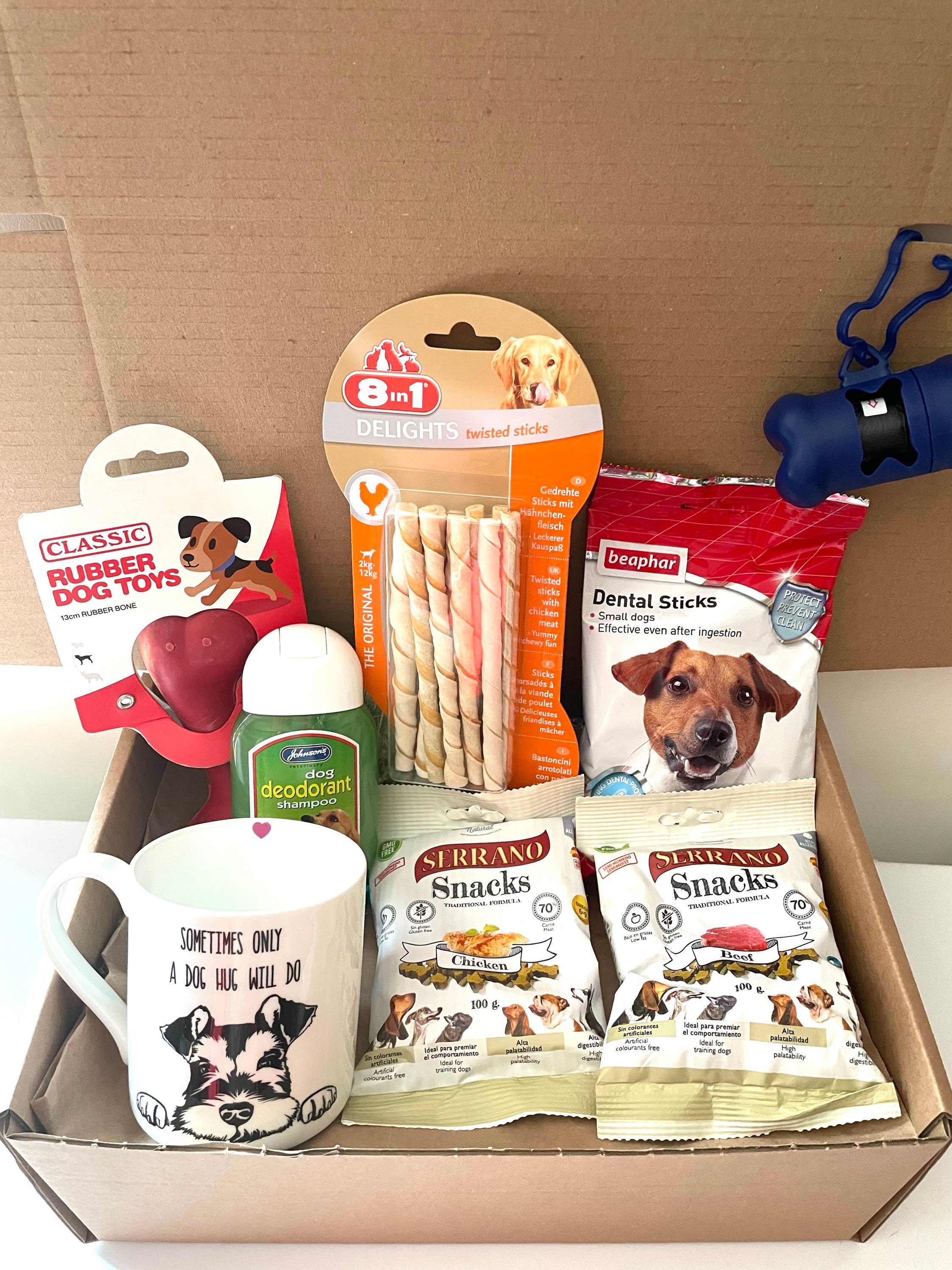 Dog Treat Box With Mug Dog Treat Hamper Dog Gift Box Dog Birthday Gift Dog Toy Box Etsy New
