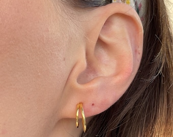 Double hoop earrings, gold hoop earrings, hypoallergenic, tarnish free earrings, dainty earrings, mothers day gift, earrings gold, earrings