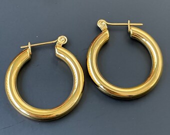 Women's 925 Sterling Silver Classic Tarnish-Free Tubular Tube Hoop Earrings H792 