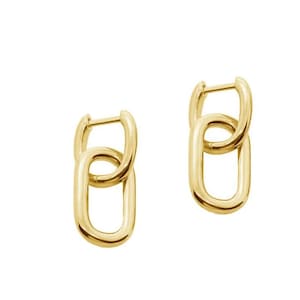 High quality 18K gold vermeil drop earrings for women 925 sterling silver hoop earrings, gifts for her, drop and dangle earrings, gold hoops