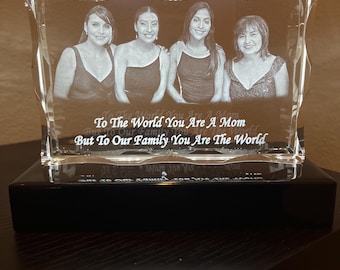 Family gift, laser engraving, personalized gift, glass art, gifts for family , custom made, keepsake
