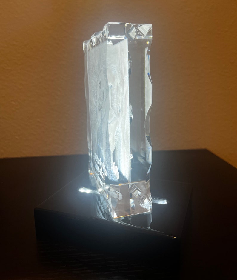 Pet Memorial Crystal, Personalized Gift, Pet Loss, Pet memorial, Glass Art, Pet Lovers, Laser Engraving, Pet Loss Gift, Sympathy Gift, Loss image 3