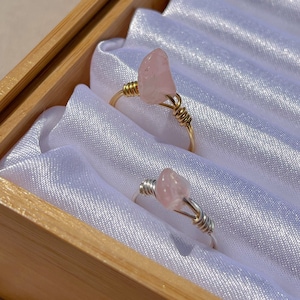 Rose Quartz Crystal Ring