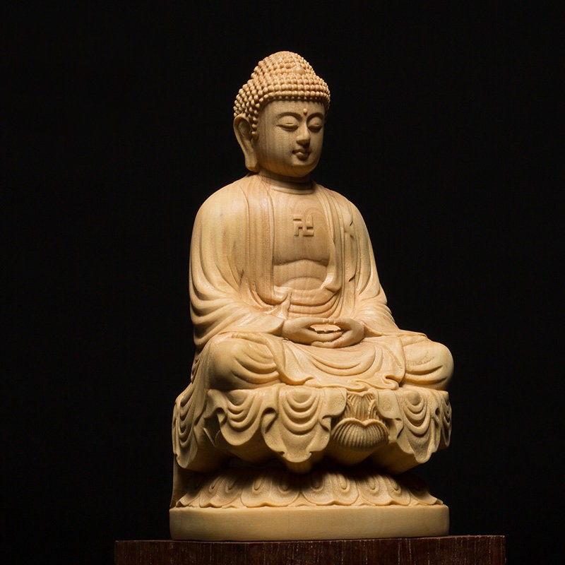Très belle statue Bouddha de la sérénité style ancien Japon Deco Zen