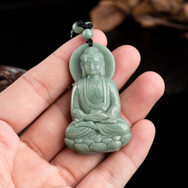 Future Statue de Bouddha, collier Jade Bouddha pour unisexe, cadeau de Noël