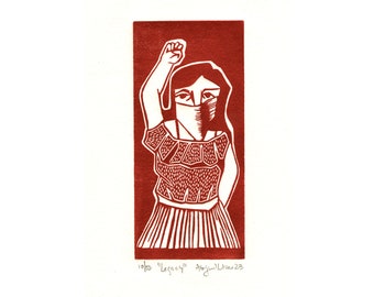 Legacy feministische Linosnede print/Wall Art Prints/originele Linosnede print/Limited Edition handgemaakt