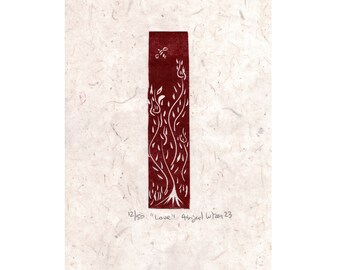 Liefde Linosnede print/Wall Art Prints/originele Linosnede print/Limited Edition handgemaakt