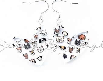 Cute Labrador Retriever Dog Earrings - Acrylic Dangle Puppy With Heart Charm, Valentine's Gift For Pet Lovers - View #3
