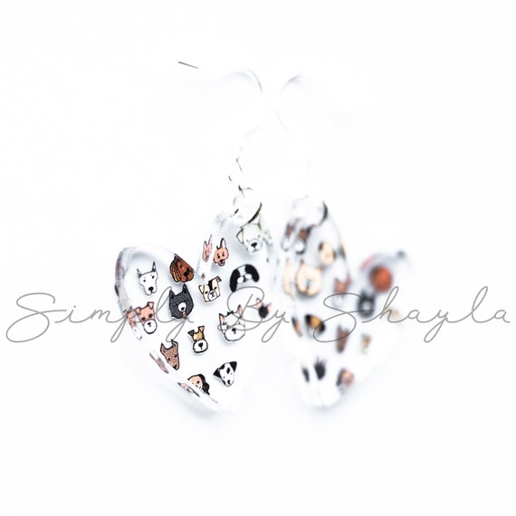 Cute Labrador Retriever Dog Earrings - Acrylic Dangle Puppy With Heart Charm, Valentine's Gift For Pet Lovers - View #10