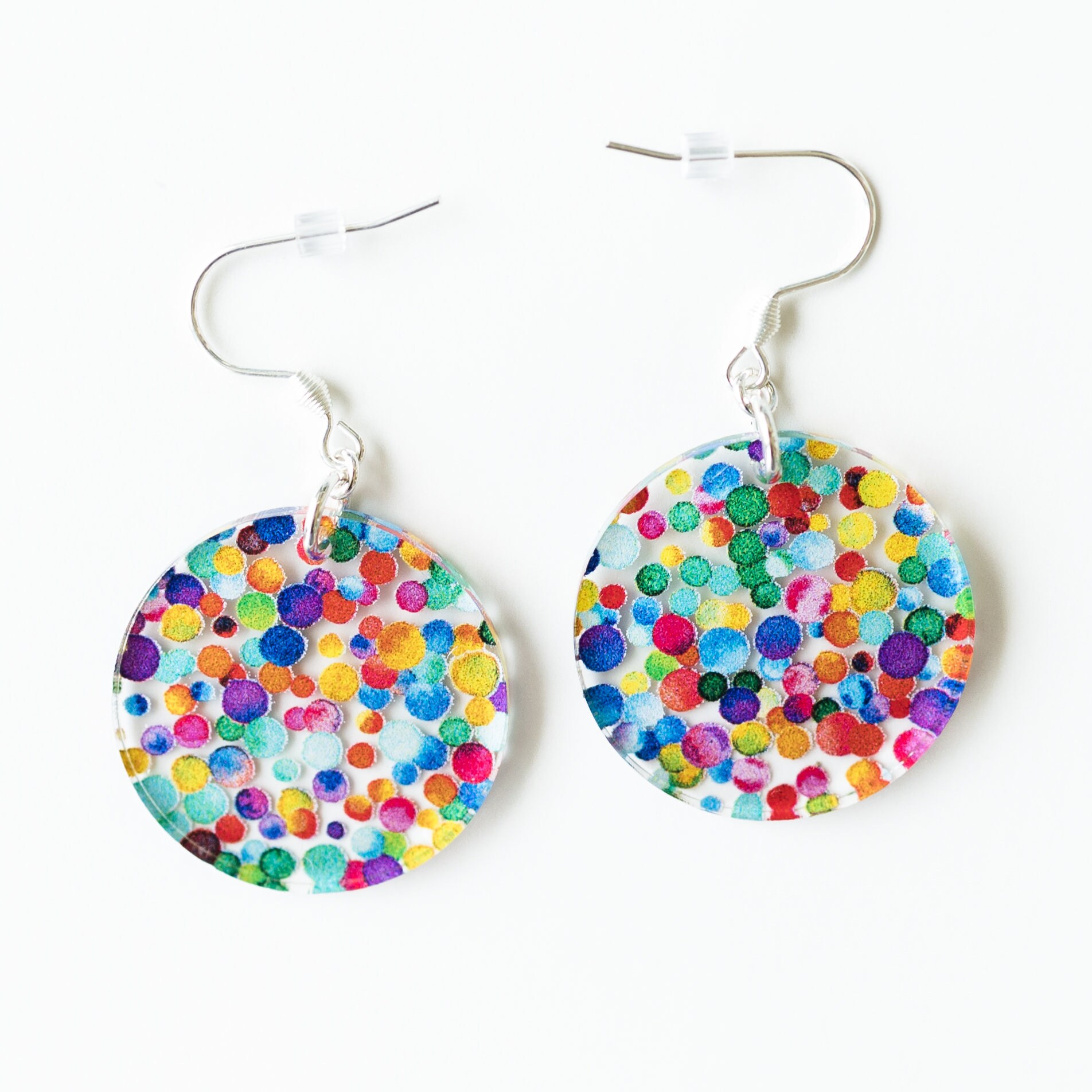 Colorful Earrings Rainbow Confetti Fun Earring Gift for Her Dangle ...
