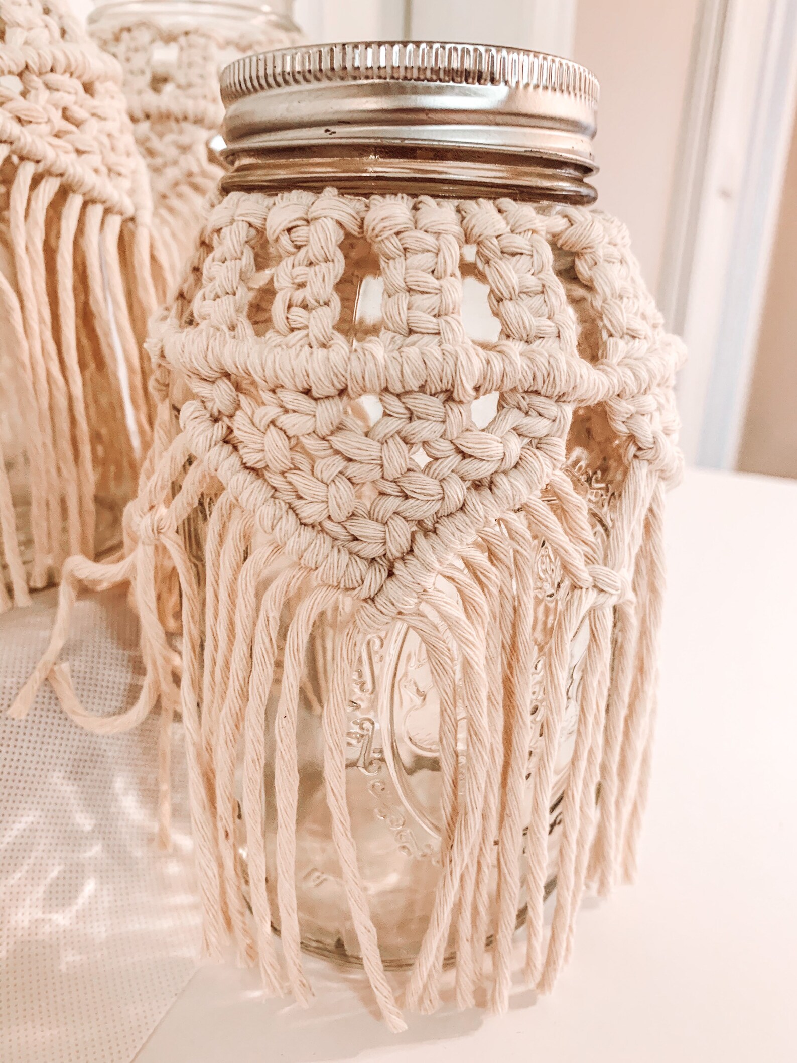 Handmade Macrame Mason Jar Cover Etsy