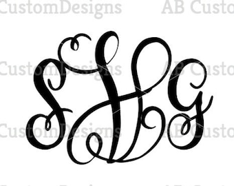 May include: Black and white monogram design featuring the letters "S H G" in a cursive script font.