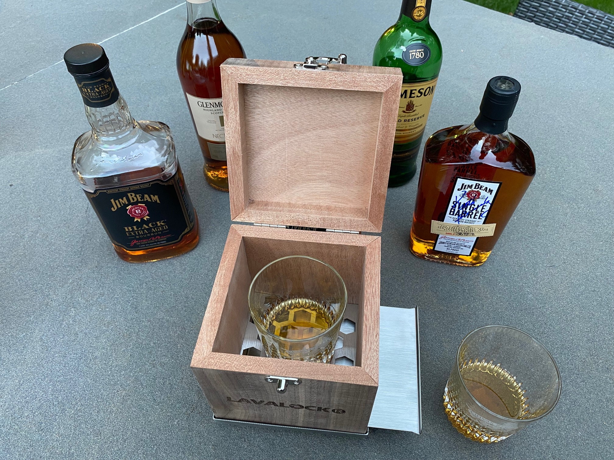 Cocktail Smoker Kit, Wood Whiskey Smoking Box With Stainless Tray ...