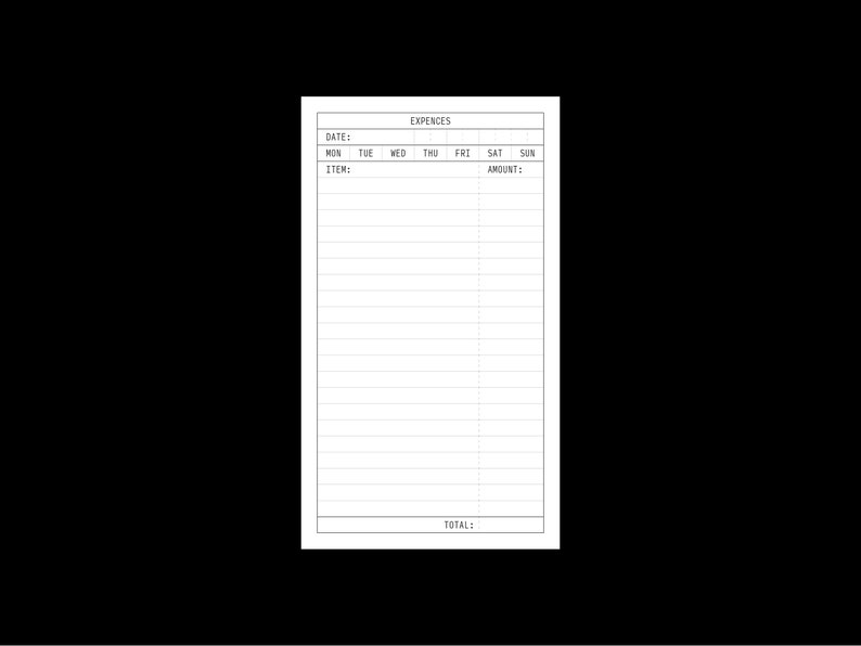 Printable Expenses Log 96x168mm image 2