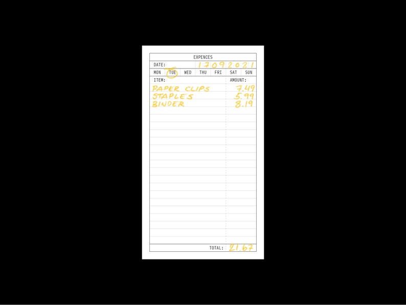 Printable Expenses Log 96x168mm image 3