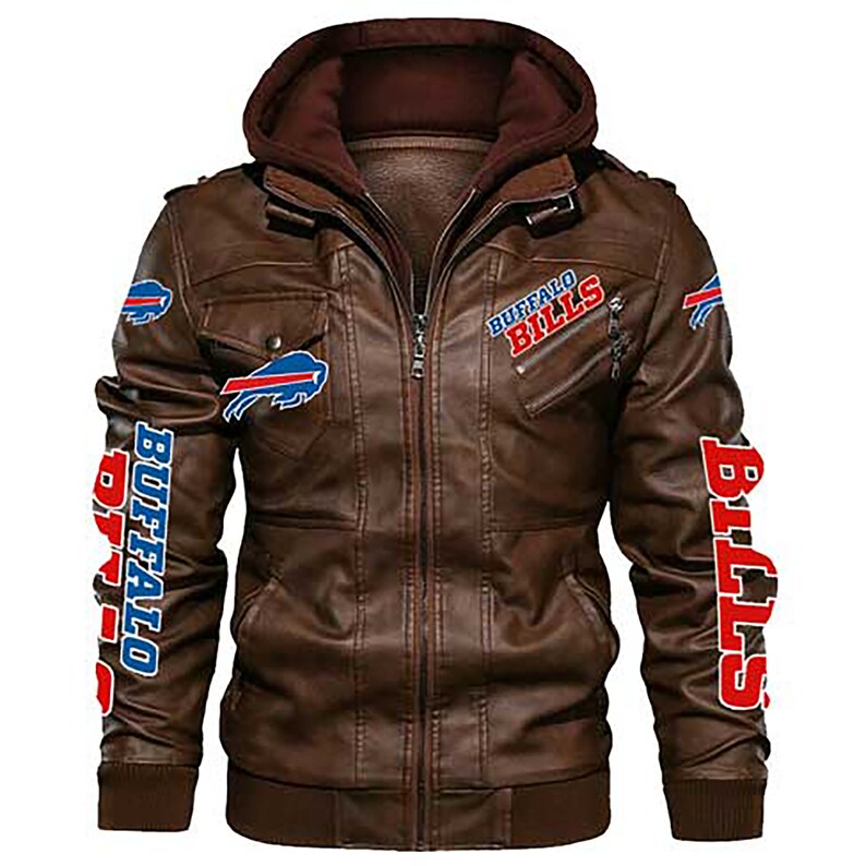 Buffalo Bills NFL Team Leather Bomber Jacket | Etsy