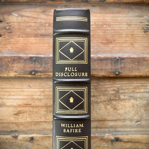 Full Disclosure, William Safire, 1977, Franklin Library, First Edition Society, HC Book, Leather Bound, Illustrated by George Jones