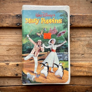 90s SEALED Mary Poppins VHS Movie, Walt Disney Classic, Vintage 1998, Feature Film, Clamshell, Cartoon