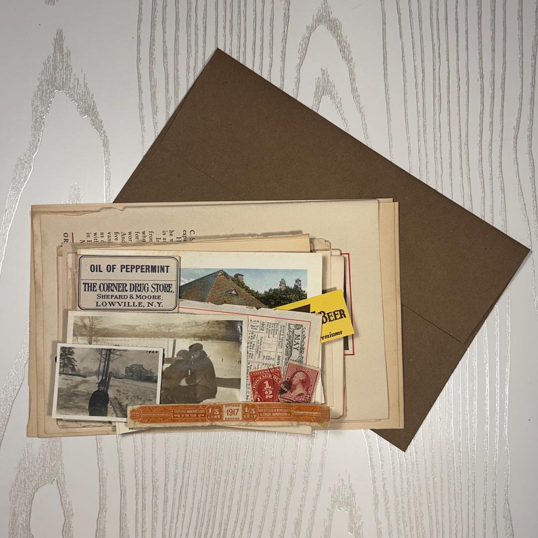 Pre-1925 Antique Ephemera Bundle, 3oz | Authentic Old Paper for Junk ...