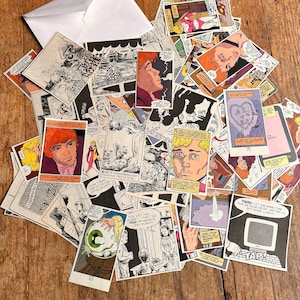 PANNELLI DI FUMETTI VINTAGE 1 oz immagini vintage casuali di carta effimera per diario spazzatura, collage, scrapbooking, diario naturale, diario per bambini