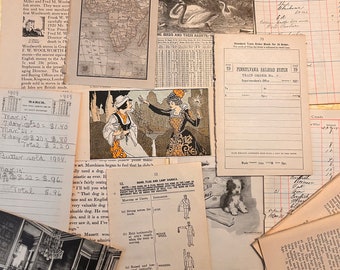 ANTIQUES ONLY 1oz Random Antique Images Paper Ephemera for Junk Journaling, Collaging, Scrapbooking, Nature Journal, Kids Journal