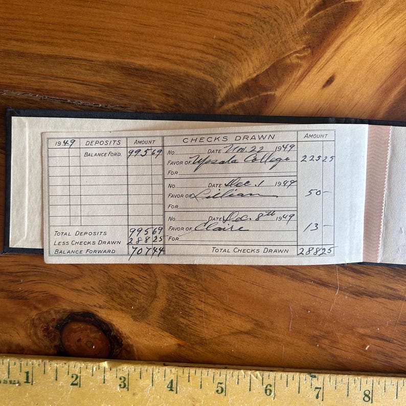 1940s-1960s CHECKBOOKS Handwritten Paper Ephemera for Junk Journaling ...
