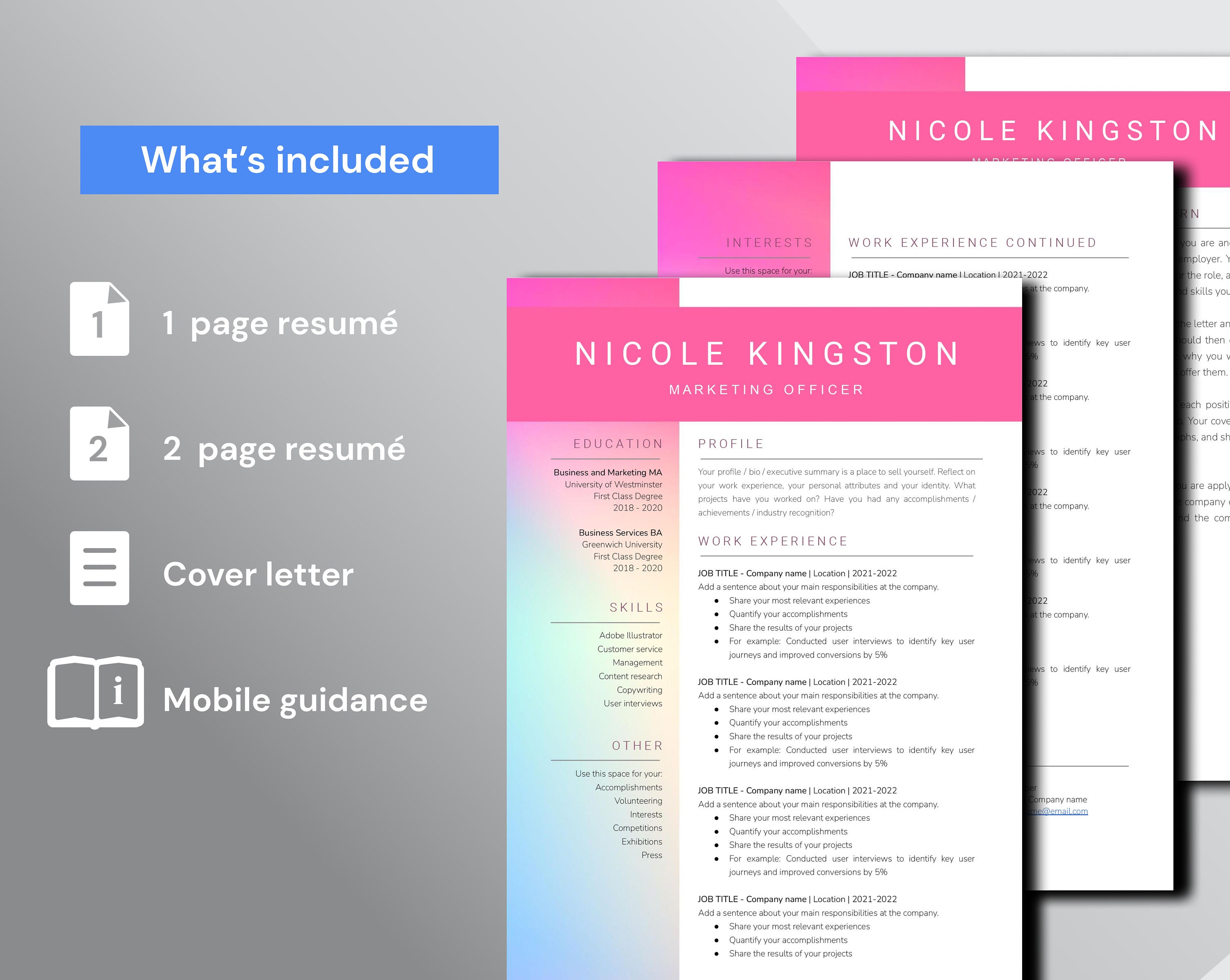 Designer Resume Template & Cover Letter for Google Docs | Colourful ...