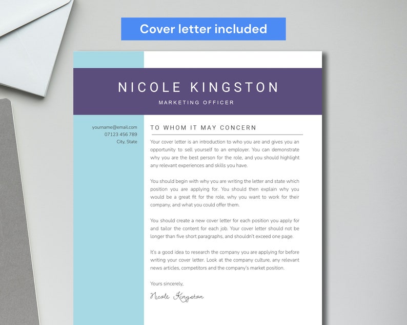 Google Docs Resume Template + Cover Letter, Modern Resume CV Template ...