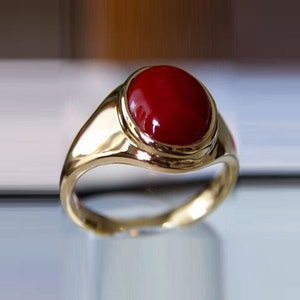 Tanishq red coral best sale ring