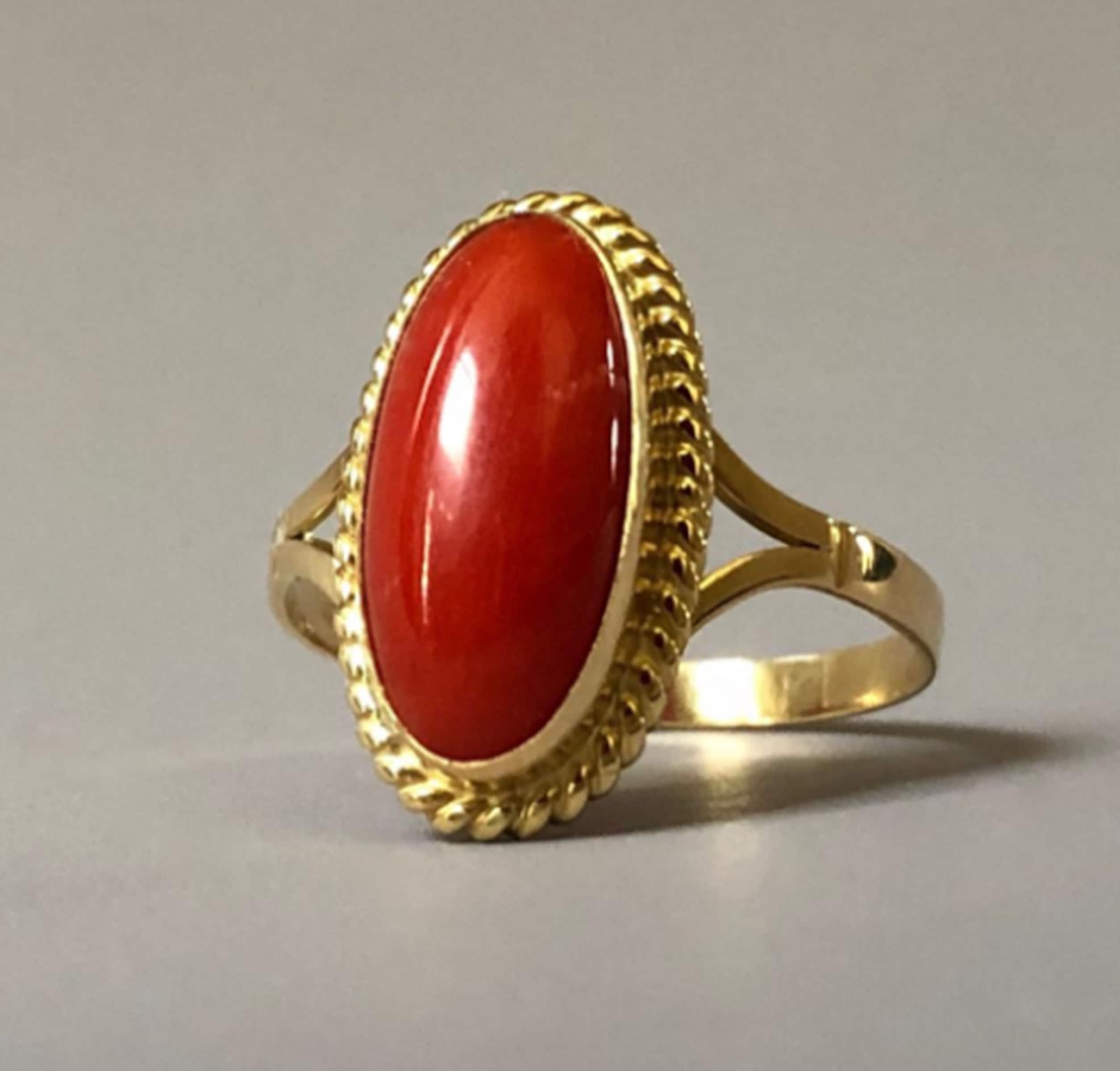 Coral ring designs for ladies in gold deals