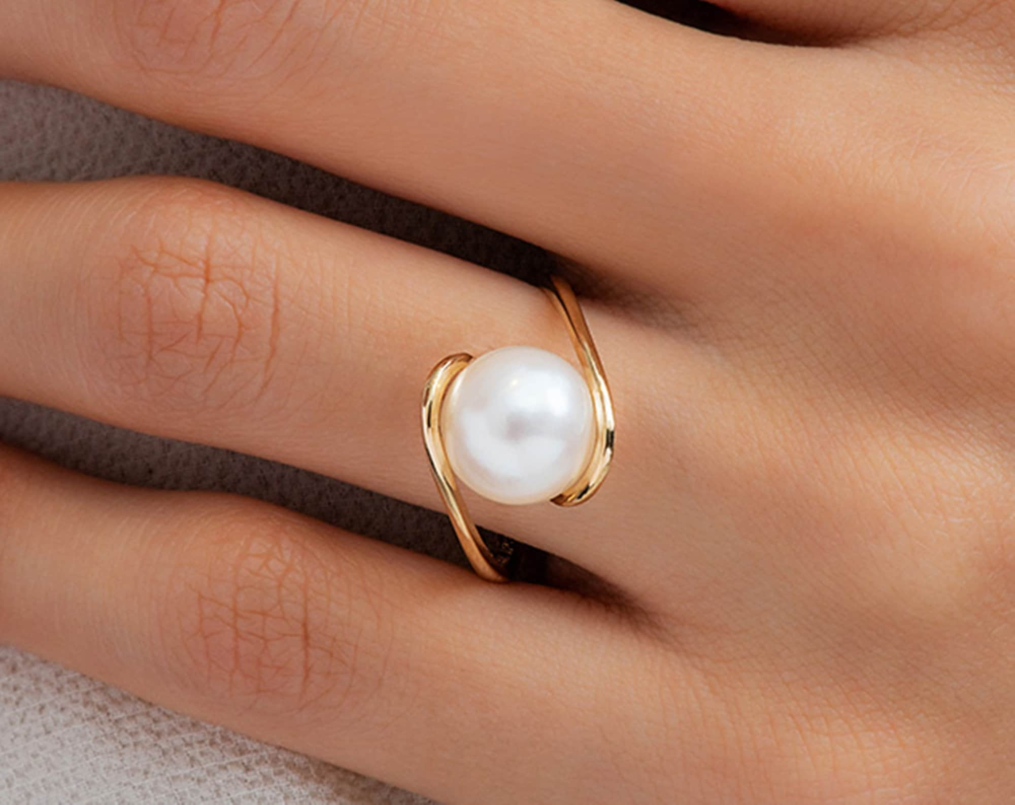 Certified Golden Pearl ring | Moti ring