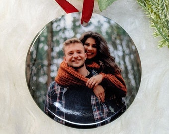 Gepersonaliseerde familiefotoornament, aangepaste keramische aandenken