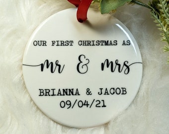 Gepersonaliseerd eerste kerstcadeau meneer en mevrouw, huwelijkscadeau