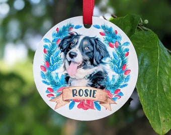Aangepaste kerstornament hondenfoto, gepersonaliseerd huisdiergedenkteken