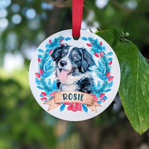 Custom Dog Photo Ornament, Personalized Dog Christmas Ornament
