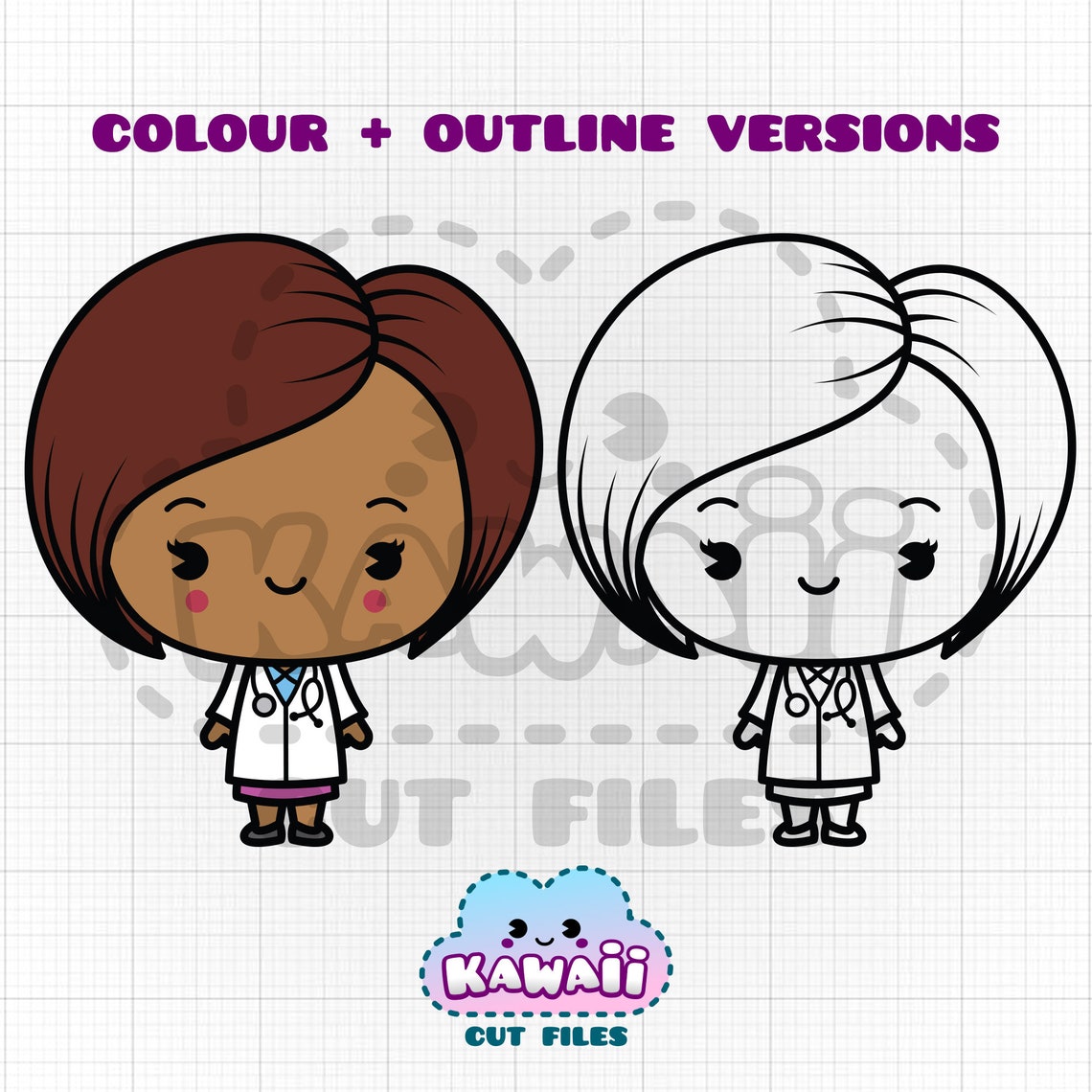 Kawaii Hospital SVG Cut Files Bundle, Cute Kawaii Medical Cutting Files ...