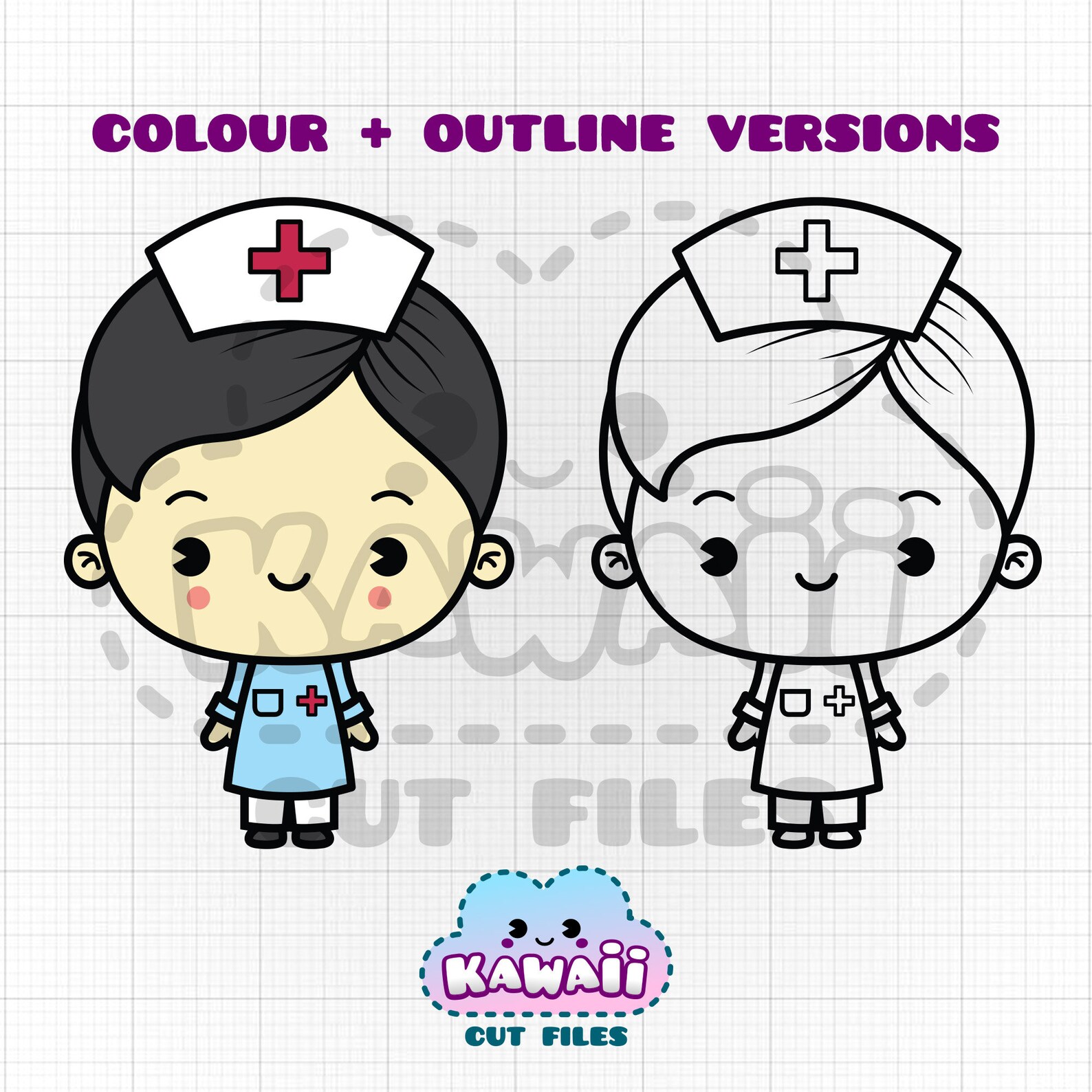 Kawaii Hospital SVG Cut Files Bundle, Cute Kawaii Medical Cutting Files ...
