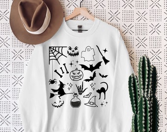 Halloween Collage Downloadable File SVG, PNG, JPG | Halloween | Fall | Farm | Skeleton | Pumpkin | Witch | Ghost