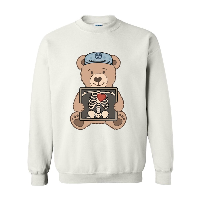 Radiology Teddy Bear Crewneck | Radiology Sweatshirt, X-Ray Tech Gift | Rad Tech Crewneck, Medical Imaging | Radiologic Technologist image 1