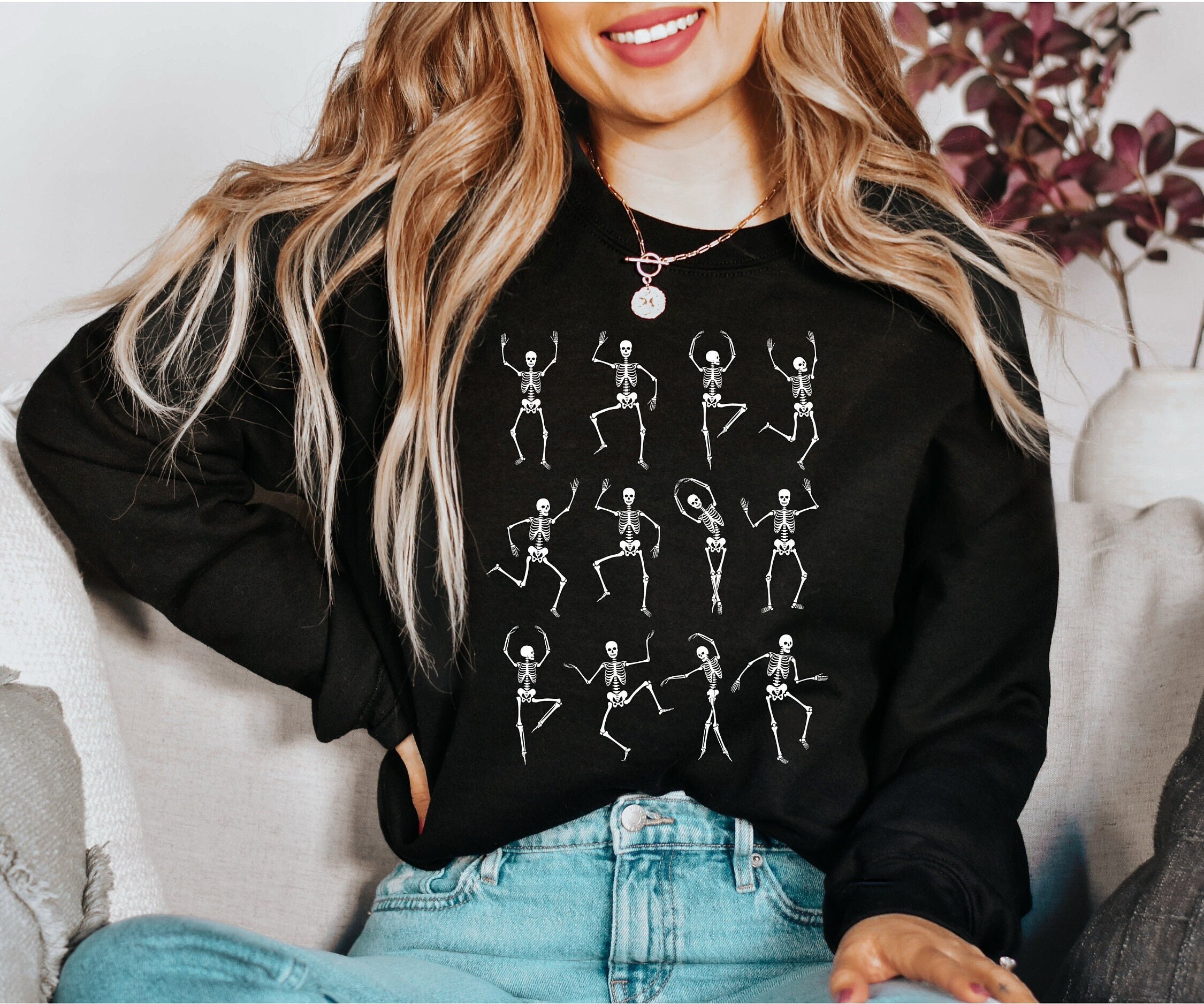Dancing Skeletons Downloadable File SVG, PNG, JPG | Halloween | Fall | Skelly | Trendy
