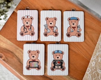 Teddy Bear Badge Holder | Healthcare Worker Badge | Nurse | PT | OT | SLP | Teacher | Ultrasound | Pharmacy | Lab | Dental |Phlebotomy | Vet