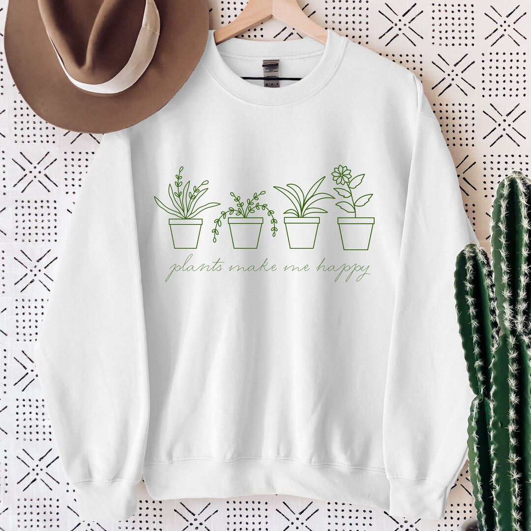 Plants Make Me Happy Downloadable File SVG, PNG, JPG House Plant Plant Lover Plant Mom Etsy