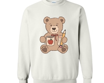 Teacher Teddy Bear Crewneck | Teacher Sweatshirt | Elementary Teacher Gift | Teacher Crewneck | Back to School | Teacher Appreciation Gift