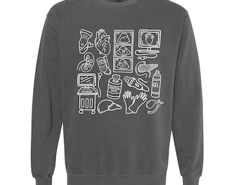 Ultrasound Doodles Crewneck | Sonography Crewneck | Ultrasound Tech