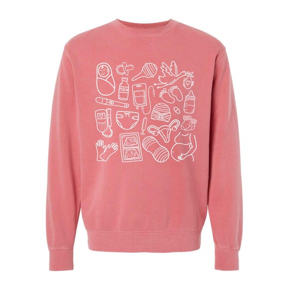 Labor Delivery Doodles Crewneck | L&D Crewneck Sweatshirt