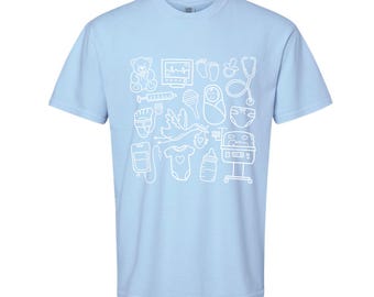 NICU Doodles T-Shirt | NICU Nurse T-Shirt | NICU Shirt | Nursing Shirt | Healthcare Worker | Nurse Shirt | Neonatal Intensive Care Unit