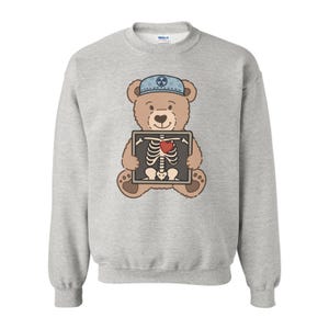 Radiology Teddy Bear Crewneck | Radiology Sweatshirt, X-Ray Tech Gift | Rad Tech Crewneck, Medical Imaging | Radiologic Technologist image 2