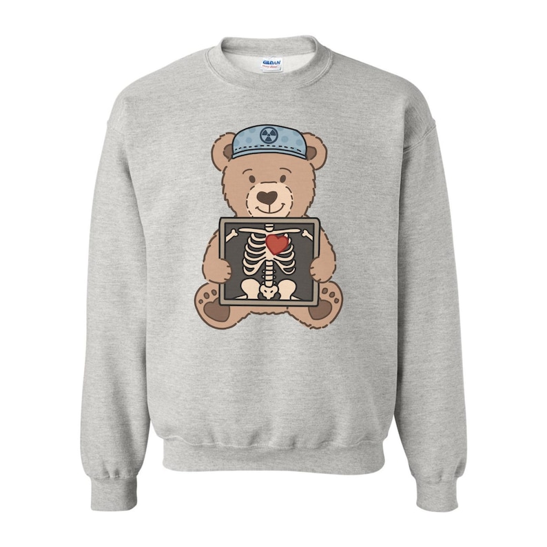 Radiology Teddy Bear Crewneck | Radiology Sweatshirt, X-Ray Tech Gift | Rad Tech Crewneck, Medical Imaging | Radiologic Technologist image 2