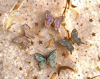 Butterfly Pin, Enamel Pin. Lapel Pin, Gold Plated, Gift