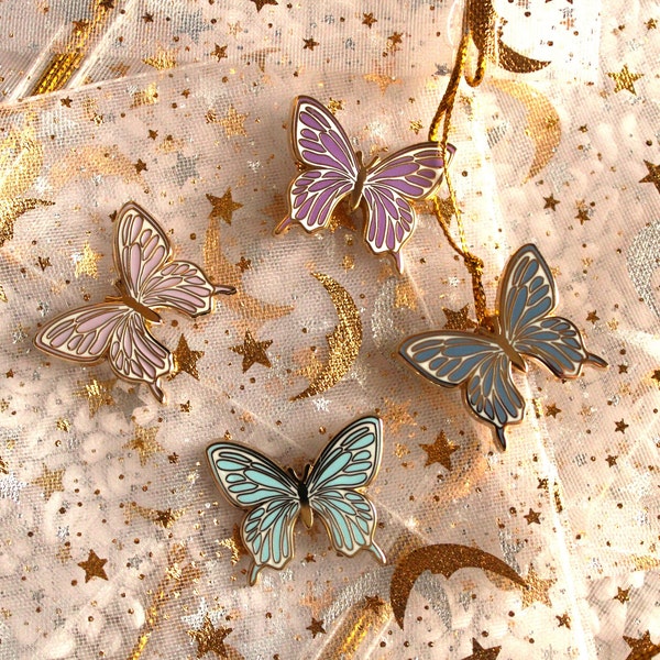 Butterfly Pin, Enamel Pin. Lapel Pin, Gold Plated, Gift